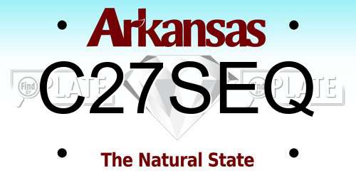 C27SEQ Arkansas License Plate