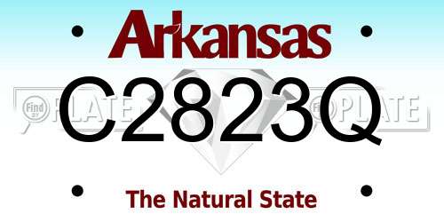 C2823Q Arkansas License Plate
