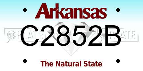 C2852B Arkansas License Plate