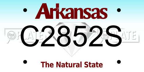 C2852S Arkansas License Plate
