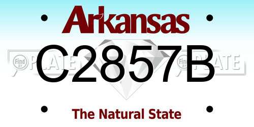 C2857B Arkansas License Plate