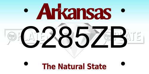 C285ZB Arkansas License Plate