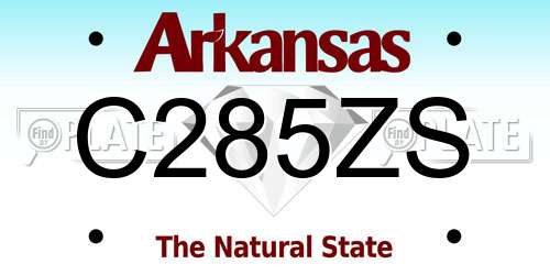 C285ZS Arkansas License Plate