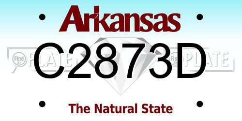 C2873D Arkansas License Plate