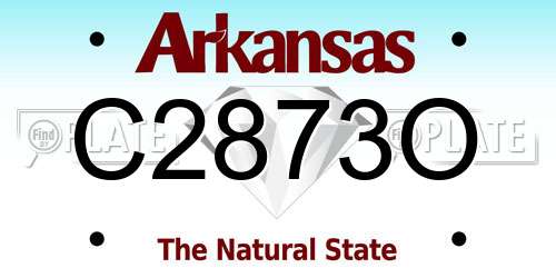 C2873O Arkansas License Plate