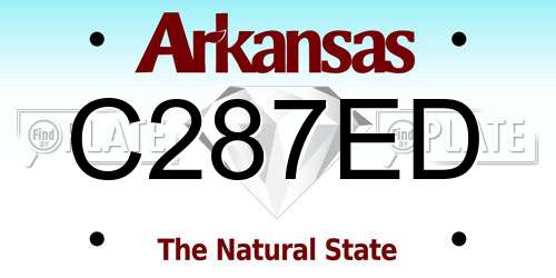 C287ED Arkansas License Plate
