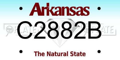 C2882B Arkansas License Plate