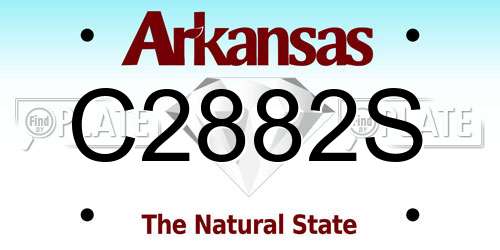 C2882S Arkansas License Plate