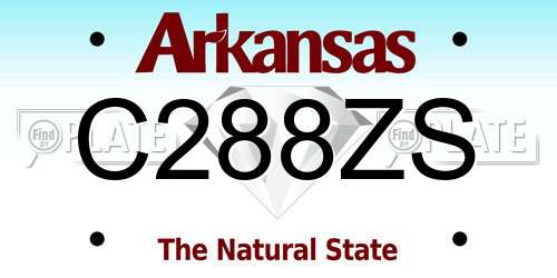C288ZS Arkansas License Plate