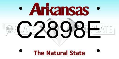 C2898E Arkansas License Plate