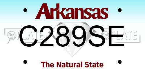 C289SE Arkansas License Plate