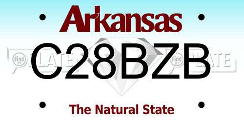C28BZB Arkansas License Plate