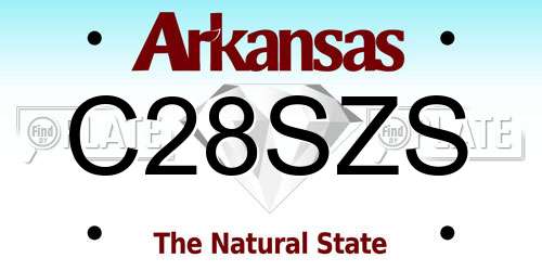 C28SZS Arkansas License Plate