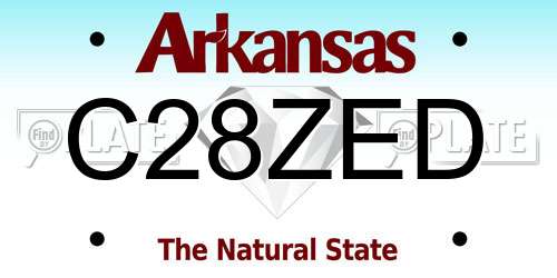 C28ZED Arkansas License Plate