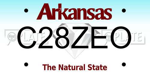 C28ZEO Arkansas License Plate