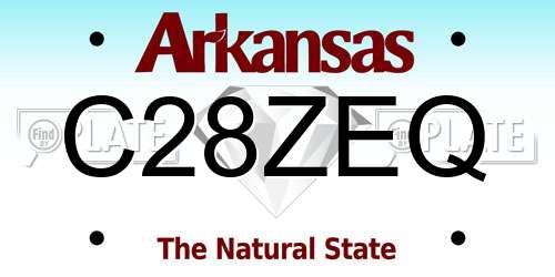 C28ZEQ Arkansas License Plate