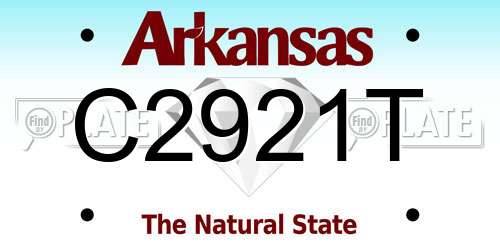 C2921T Arkansas License Plate