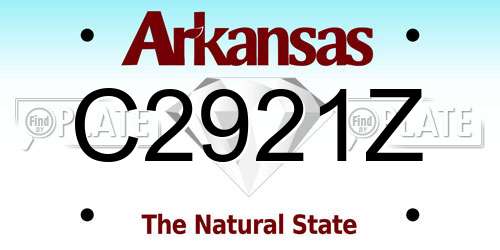 C2921Z Arkansas License Plate