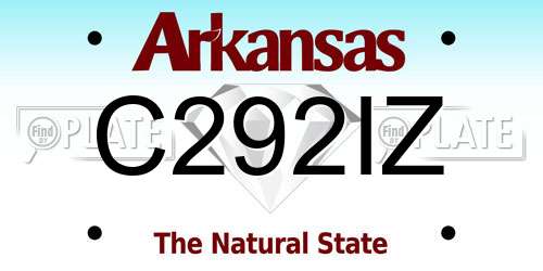 C292IZ Arkansas License Plate