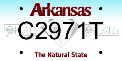 C2971T Arkansas License Plate