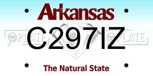 C297IZ Arkansas License Plate