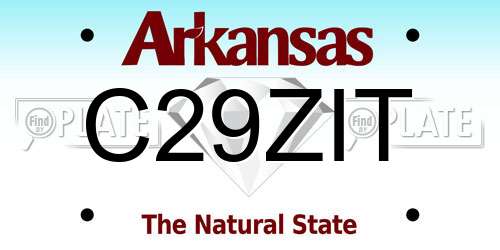 C29ZIT Arkansas License Plate