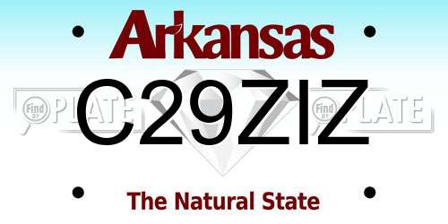 C29ZIZ Arkansas License Plate