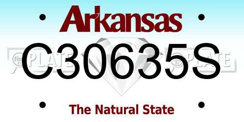 C30635S Arkansas License Plate