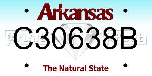 C30638B Arkansas License Plate