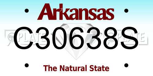 C30638S Arkansas License Plate