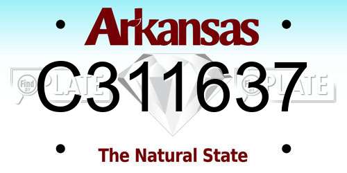 C311637 Arkansas License Plate