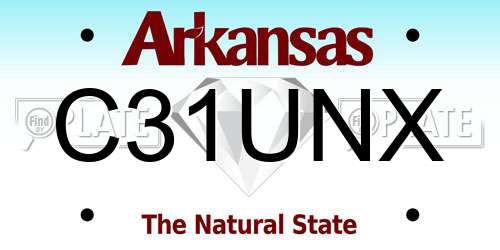 C31UNX Arkansas License Plate