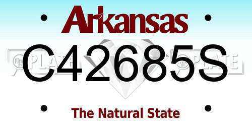 C42685S Arkansas License Plate