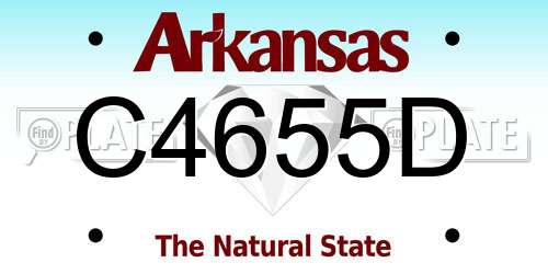 C4655D Arkansas License Plate