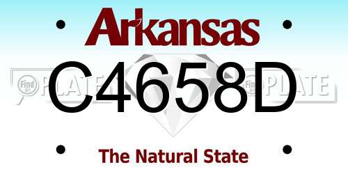 C4658D Arkansas License Plate