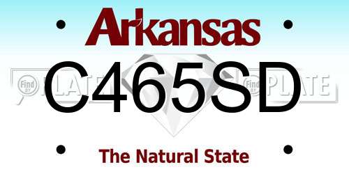 C465SD Arkansas License Plate