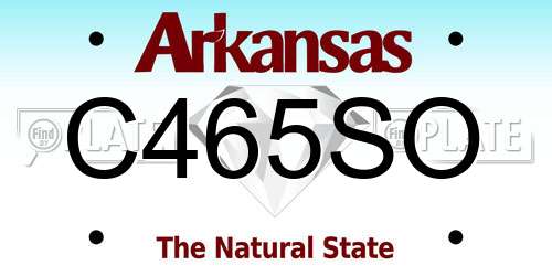 C465SO Arkansas License Plate