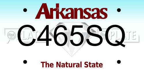 C465SQ Arkansas License Plate