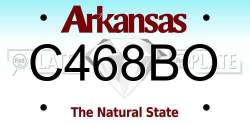 C468BO Arkansas License Plate