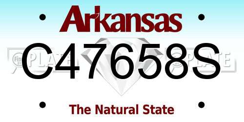 C47658S Arkansas License Plate