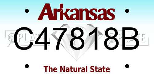 C47818B Arkansas License Plate