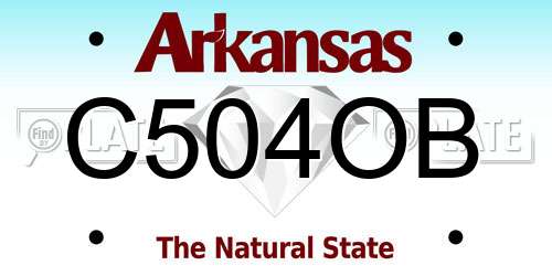 C504OB Arkansas License Plate