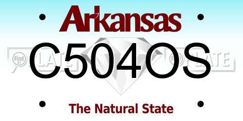 C504OS Arkansas License Plate