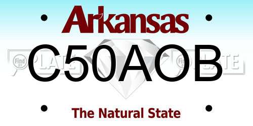C50AOB Arkansas License Plate