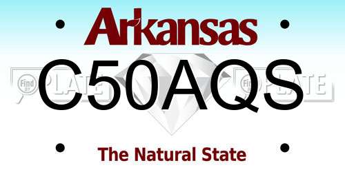 C50AQS Arkansas License Plate