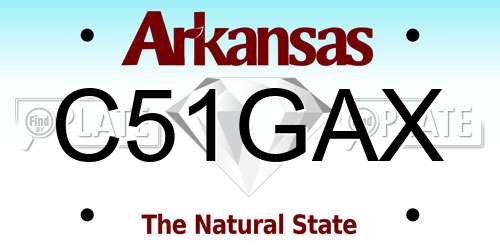 C51GAX Arkansas License Plate