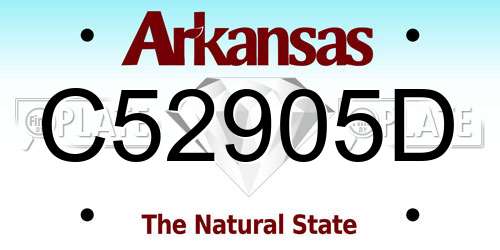 C52905D Arkansas License Plate
