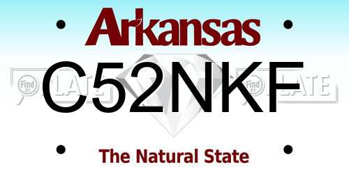 C52NKF Arkansas License Plate