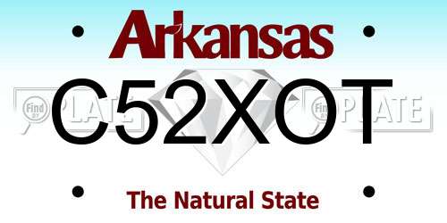 C52XOT Arkansas License Plate