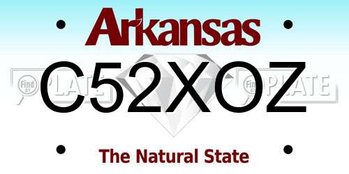 C52XOZ Arkansas License Plate